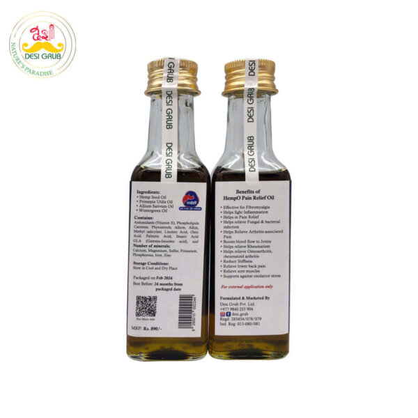 Desi Grub HempO Pain Relief Oil 100 ml | Himalayan Herbal Oil