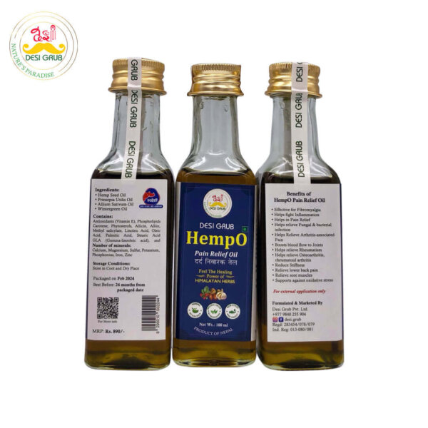 Desi Grub HempO Pain Relief Oil 100 ml | Himalayan Herbal Oil