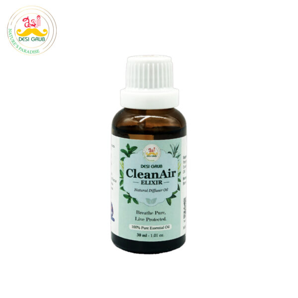 Desi Grub CleanAir Elixir 30ml – Natural Essential Oil Blend for Air Purification, Breathing & Focus - Image 2