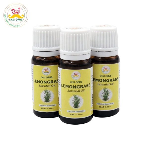 Desi Grub Lemongrass Essential Oil 10ml| 100% Pure | Natural Air Freshener, Insect Repellent & Skin Detox Oil - Image 5