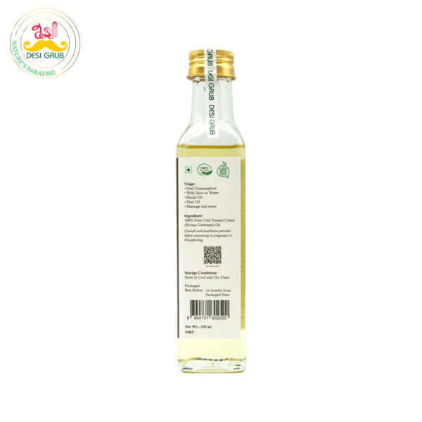 Castor Oil 250ml | Cold-Pressed, Natural Laxative, Skincare, and Hair Growth Solution