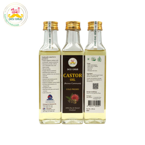 Castor Oil 250ml | Cold-Pressed, Natural Laxative, Skincare, and Hair Growth Solution