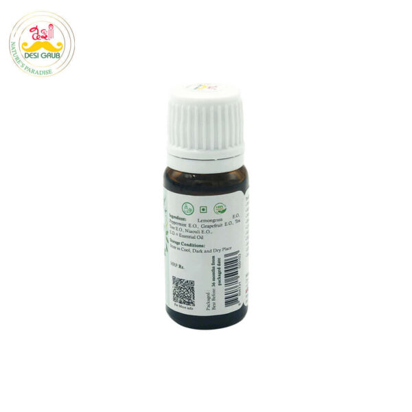 Desi Grub CleanAir Elixir 10ml – Essential Oil Blend for Air Purification, Breathing, Focus & Meditation