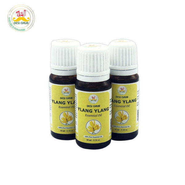Desi Grub Ylang Ylang Essential Oil 10ml | Natural Mood, Skin & Sensuality Enhancer