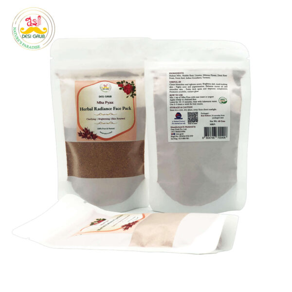 Desi Grub Mha Pyaa Herbal Radiance Face Pack 40g – Glow with Nature’s Touch