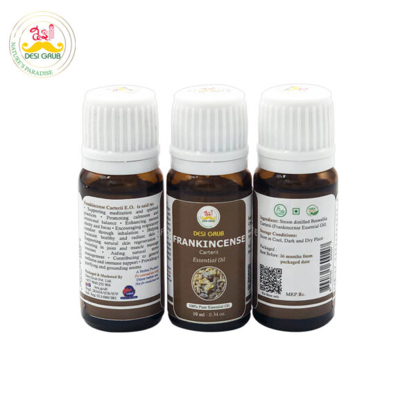 Desi Grub Frankincense Essential Oil 10ml – 100% Pure Boswellia carterii for Skin, Meditation & Aromatherapy