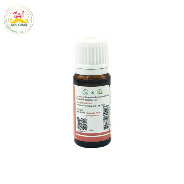 Desi Grub Grapefruit Essential Oil 10ml – 100% Pure Citrus Wellness for Skin, Energy & Aromatherapy