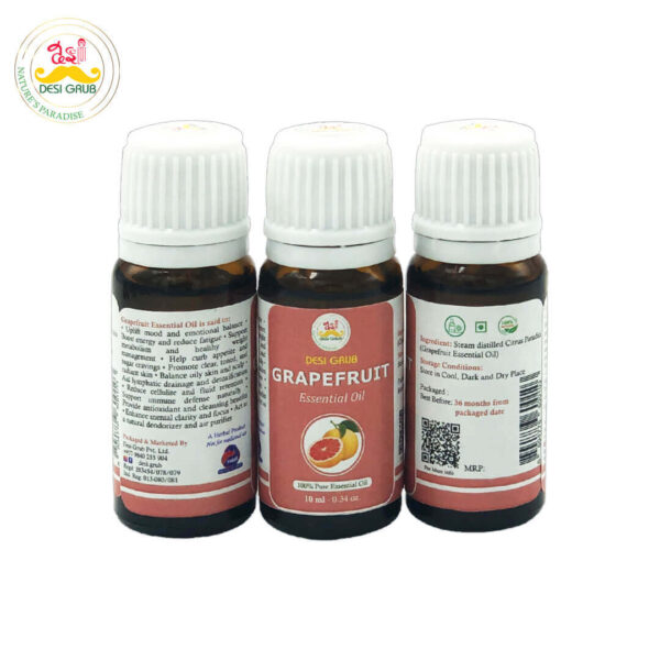 Desi Grub Grapefruit Essential Oil 10ml – 100% Pure Citrus Wellness for Skin, Energy & Aromatherapy