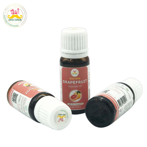 Desi Grub Grapefruit Essential Oil 10ml – 100% Pure Citrus Wellness for Skin, Energy & Aromatherapy