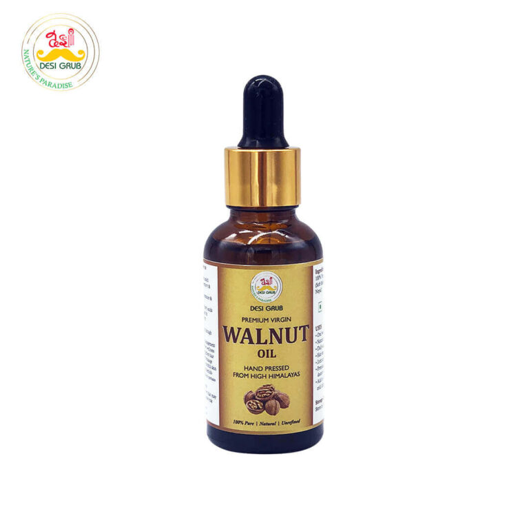 Desi Grub Pure Walnut Oil 30ml | Hand Pressed Himalayan | Supports Heart Health, Glowing Skin & Strong Hair