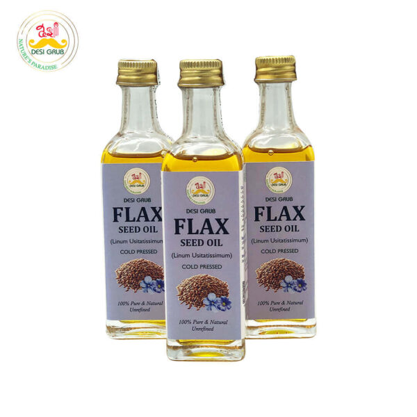 Desi Grub Flax Seed Oil 60ml | Alsi Tel | Omega-3 Rich | Heart, Skin & Hair Health