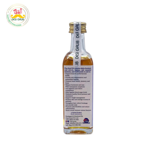 Desi Grub Flax Seed Oil 60ml | Alsi Tel | Omega-3 Rich | Heart, Skin & Hair Health
