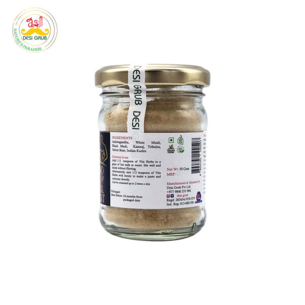 Desi Grub – VITA Herbs 50g |Strength • Stamina • Virility | Premium Rasayana for Modern Vitality