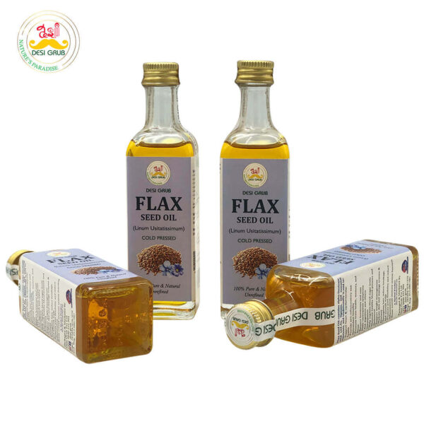 Desi Grub Flax Seed Oil 60ml | Alsi Tel | Omega-3 Rich | Heart, Skin & Hair Health