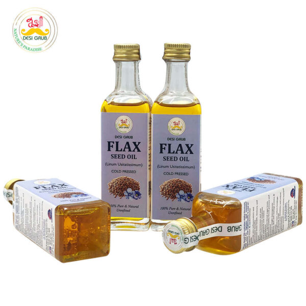 Desi Grub Flax Seed Oil 60ml | Alsi Tel | Omega-3 Rich | Heart, Skin & Hair Health