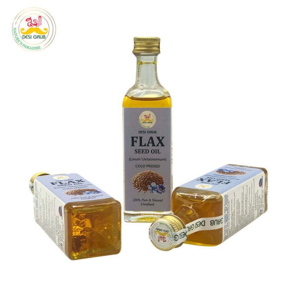Desi Grub Flax Seed Oil 60ml | Alsi Tel | Omega-3 Rich | Heart, Skin & Hair Health
