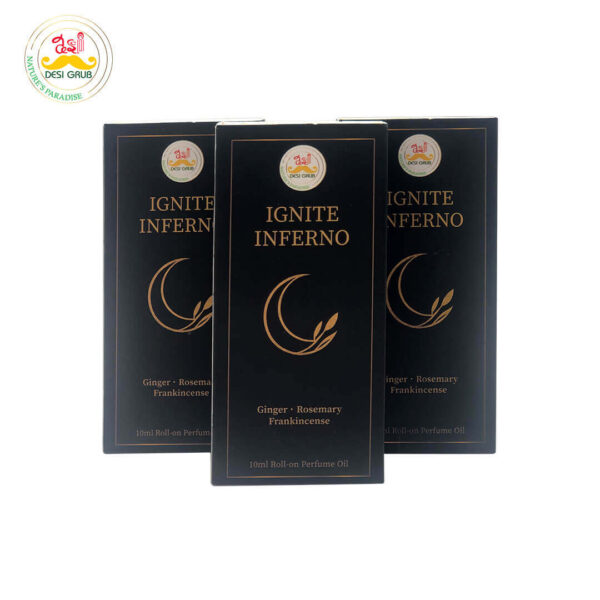 Desi Grub Ignite Inferno Perfume Roll-On 10ml – Ginger, Rosemary, Frankincense