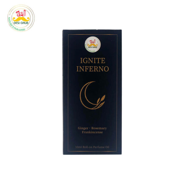 Desi Grub Ignite Inferno Perfume Roll-On 10ml – Ginger, Rosemary, Frankincense
