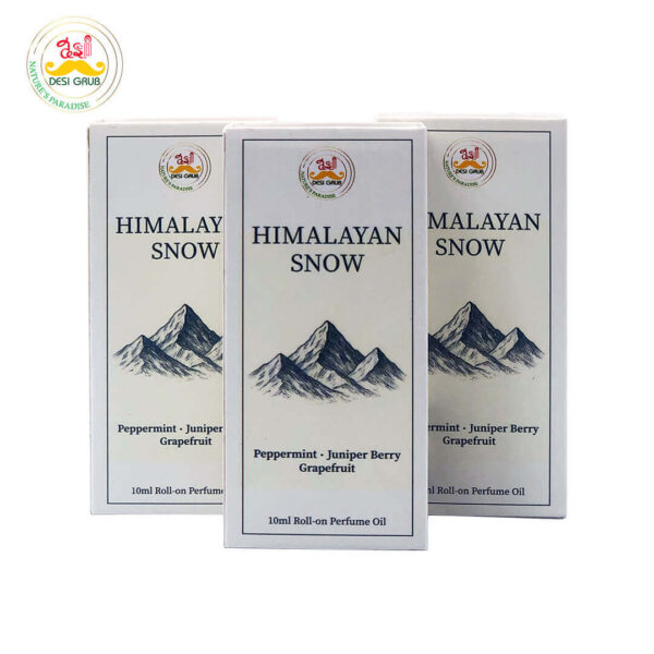 Desi Grub Himalayan Snow Perfume Roll-On 10ml – Peppermint, Juniper Berry, Grapefruit