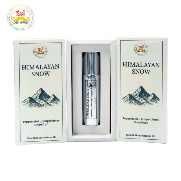 Desi Grub Himalayan Snow Perfume Roll-On 10ml – Peppermint, Juniper Berry, Grapefruit