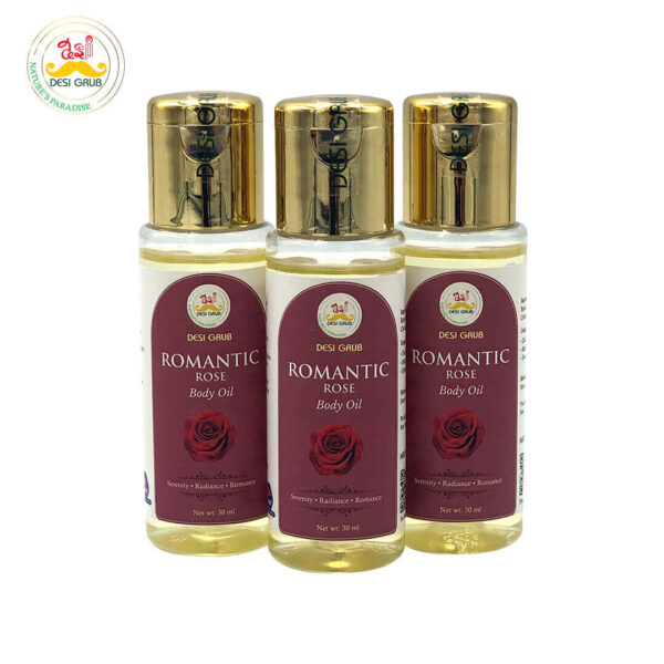 Desi Grub Romantic Rose Body Oil 30ml – Serenity, Radiance, Romance