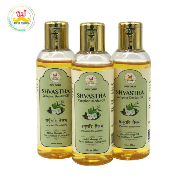 Desi Grub Shvastha Camphor Deodar Relief Oil | Karpuradi Tailam