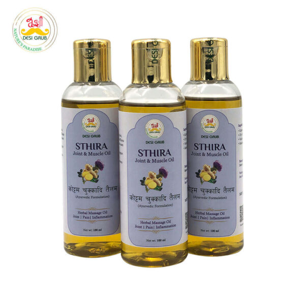 Desi Grub Sthira Joint & Muscle Ease Oil | Kottamchukkadi Thailam