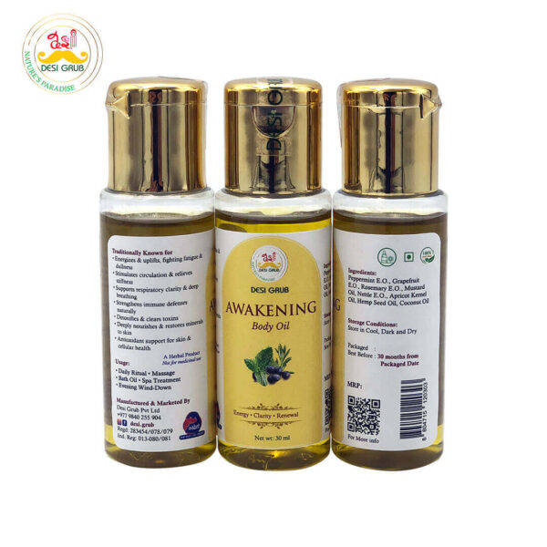 Desi Grub Awakening Body Oil 30ml – Energy, Clarity, Renewal