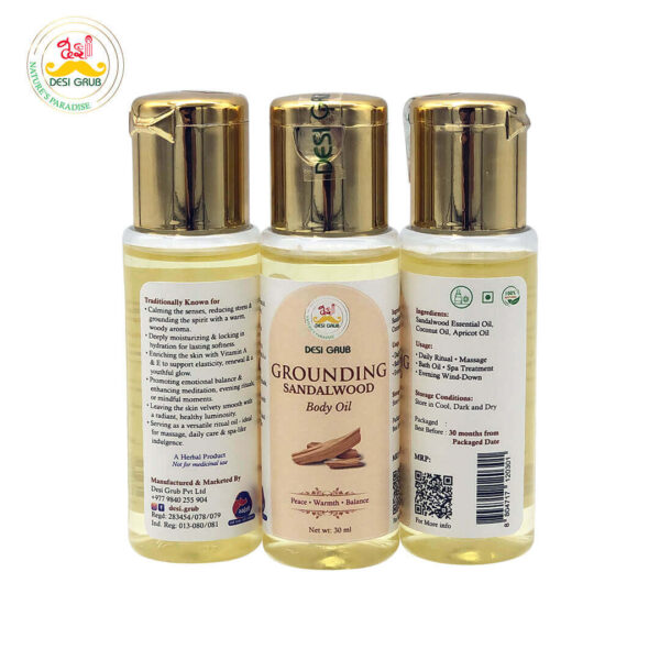 Desi Grub Grounding Sandalwood Oil 30ml – Peace, Warmth, Balance