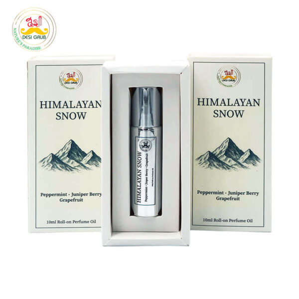 Desi Grub Himalayan Snow Perfume Roll-On 10ml – Peppermint, Juniper Berry, Grapefruit