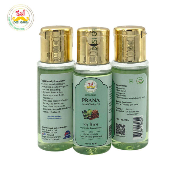 Desi Grub Prana Nasal Clarity Oil 30ml | Annu Thailam