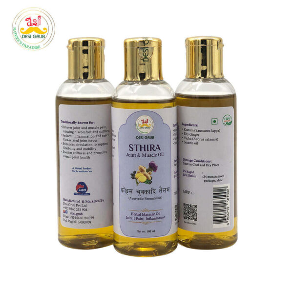 Desi Grub Sthira Joint & Muscle Ease Oil | Kottamchukkadi Thailam