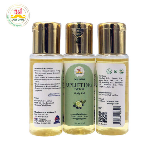 Desi Grub Uplifting Detox Body Oil 30ml – Detox, Restore, Renew
