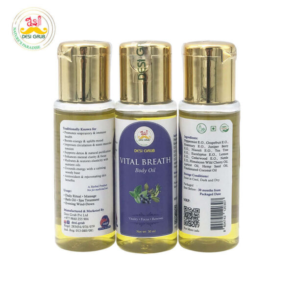 Desi Grub Vital Breath Body Oil 30ml – Vitality, Focus, Renewal