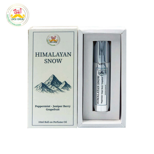 Desi Grub Himalayan Snow Perfume Roll-On 10ml – Peppermint, Juniper Berry, Grapefruit