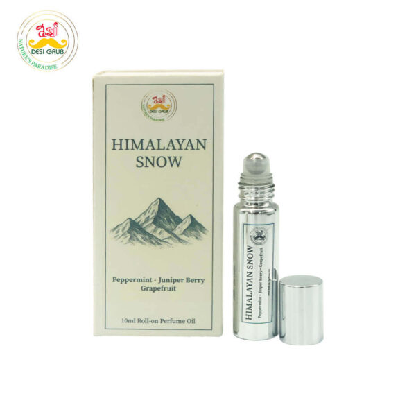 Desi Grub Himalayan Snow Perfume Roll-On 10ml – Peppermint, Juniper Berry, Grapefruit