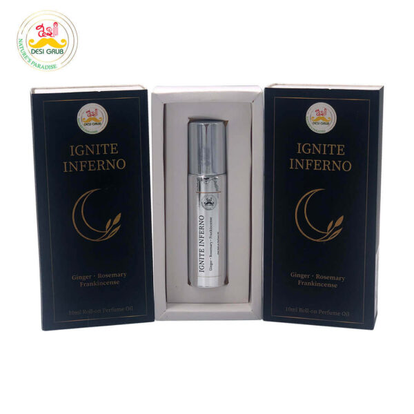 Desi Grub Ignite Inferno Perfume Roll-On 10ml – Ginger, Rosemary, Frankincense