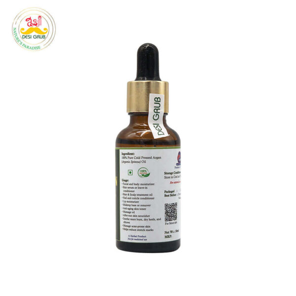 Argan Oil Cold Pressed 30ml for Hair Skin