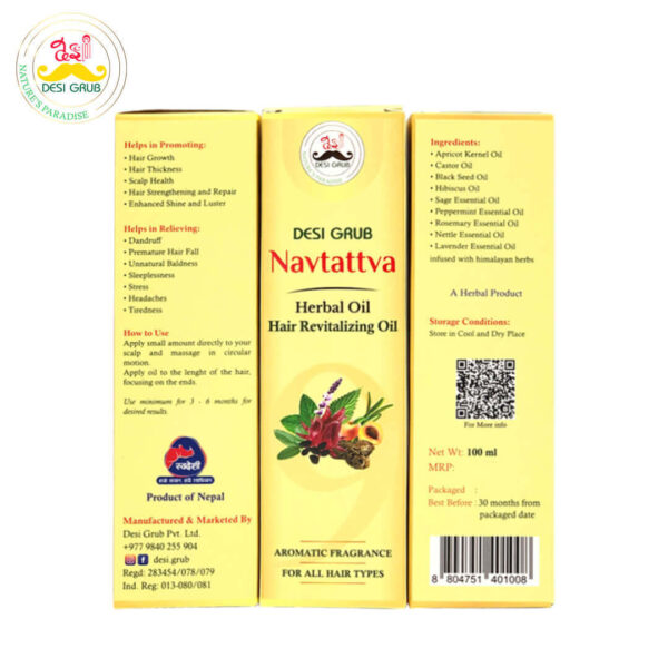 Navtattva Hair Revitalizing Oil 100ml | Hair Growth | Thickness | Anti Hair Fall | Scalp Nourishment