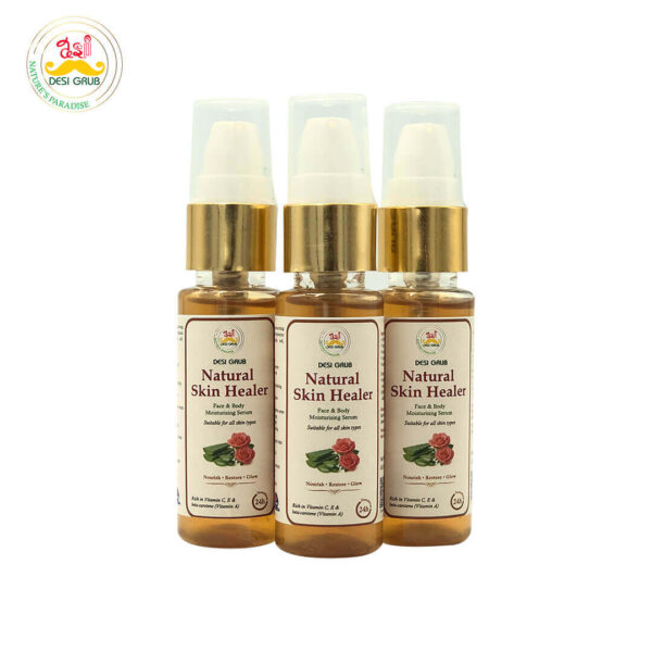 Desi Grub Natural Skin Healer 30ml - Face and Body Moisturising Serum Aloe Vera • Rose Extract • Glycerin • Lemon