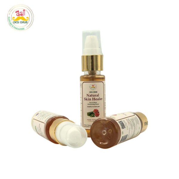 Desi Grub Natural Skin Healer 30ml - Face and Body Moisturising Serum Aloe Vera • Rose Extract • Glycerin • Lemon