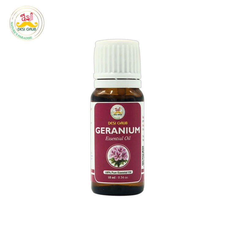 Desi Grub Geranium Essential Oil 10ml – Pure Floral Oil for Skin Balance, Mood & Aromatherapy