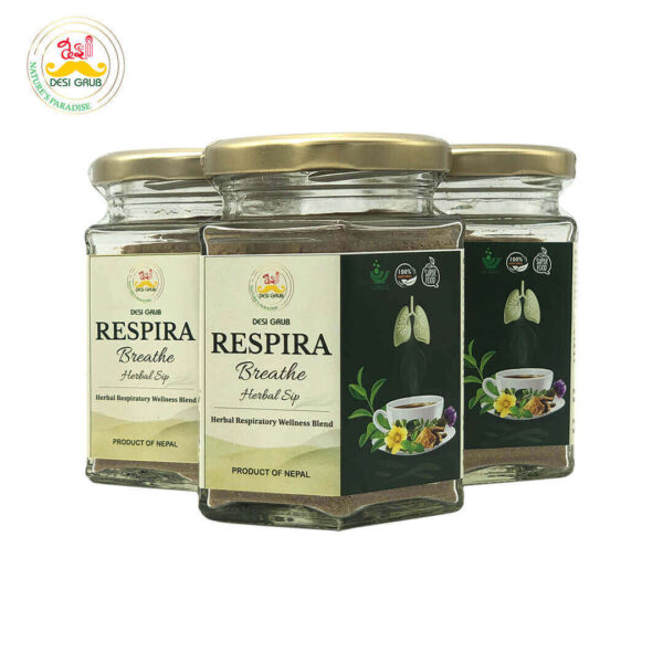 Desi Grub Respira Breathe Herbal Sip 100g | Ayurvedic Herbal Tea for Respiratory & Lung Support | Tulsi, Licorice, Kantakari & Peepali Blend