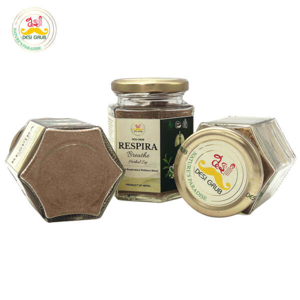 Desi Grub Respira Breathe Herbal Sip 100g | Ayurvedic Herbal Tea for Respiratory & Lung Support | Tulsi, Licorice, Kantakari & Peepali Blend