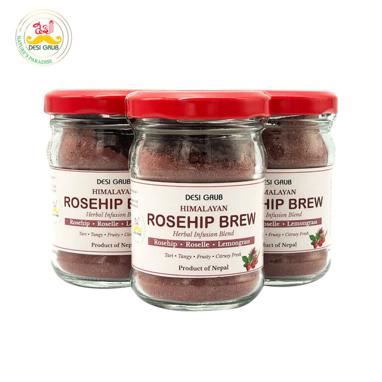 Desi Grub Himalayan Rosehip Brew 50g – Herbal Tea with Roselle & Lemongrass | Antioxidant & Skin Glow