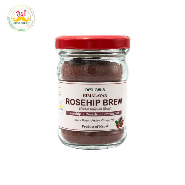 Desi Grub Himalayan Rosehip Brew 50g – Herbal Tea with Roselle & Lemongrass | Antioxidant & Skin Glow